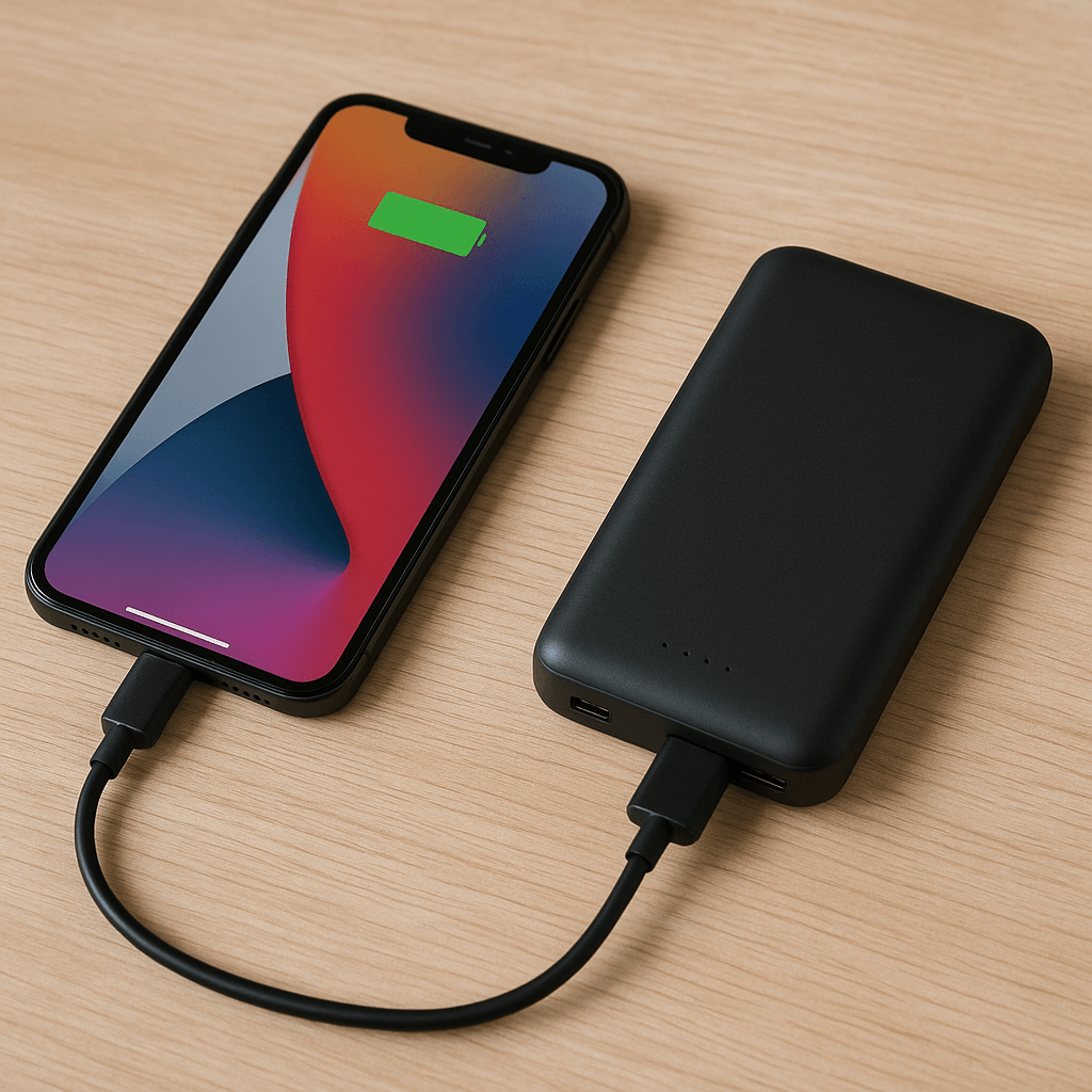 モバイルバッテリーでスマホを充電